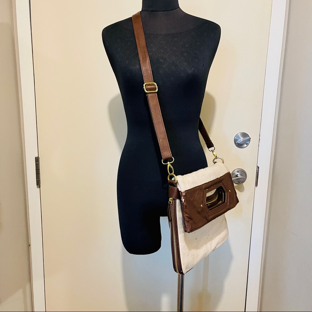 Women Everyday Bag Shoulder Bag Handbag, Crossbody Bag in Beige 100% Burlap